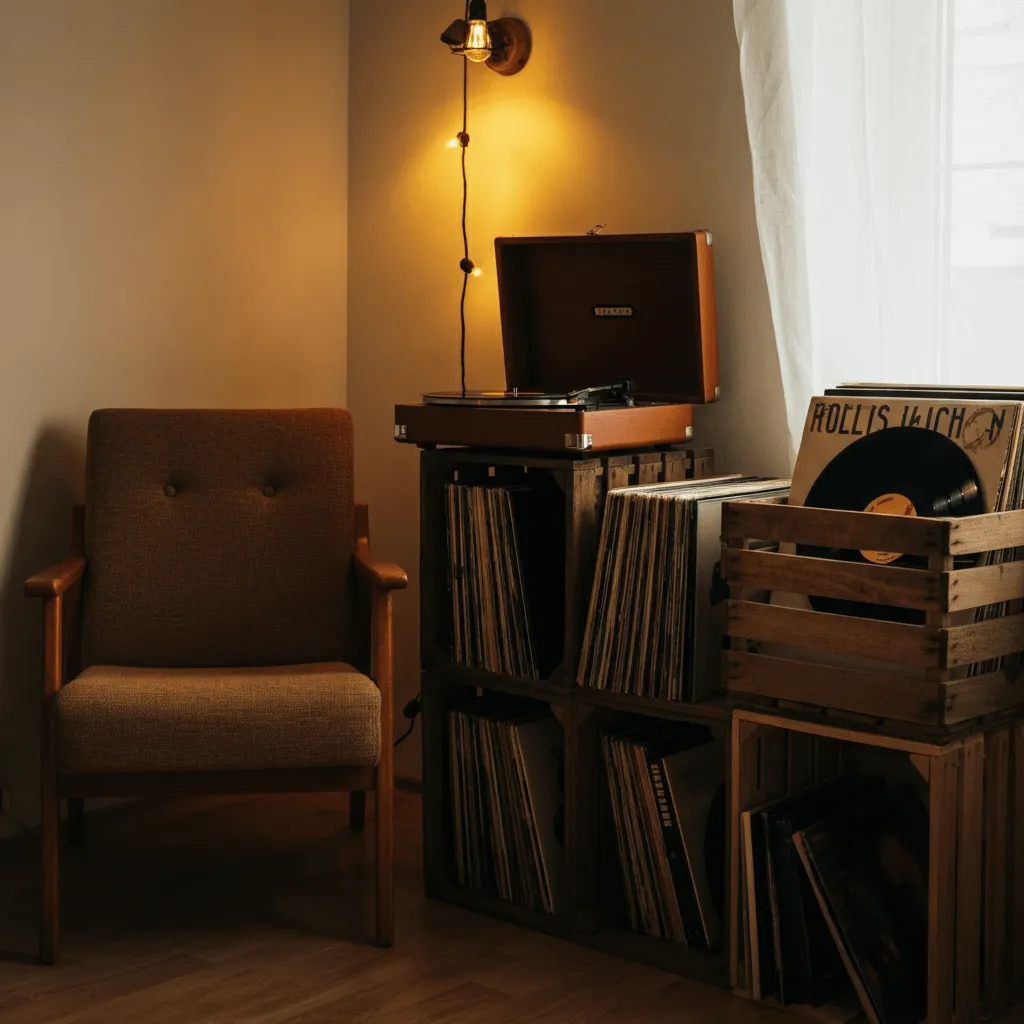 Classic Record Player Corner