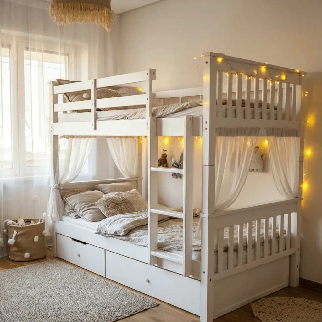 10 Bunk Bed Ideas to Maximize Space and Style 6 Classic White Bunk Bed