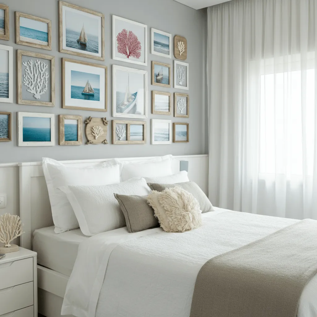 Coastal Gallery Wall Bedroom