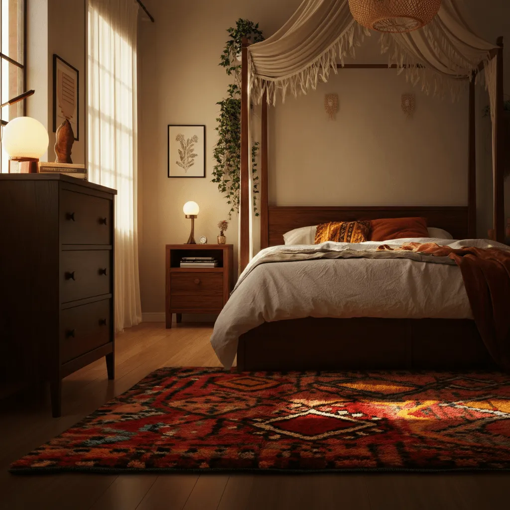 Colorful Moroccan Rug Bedroom