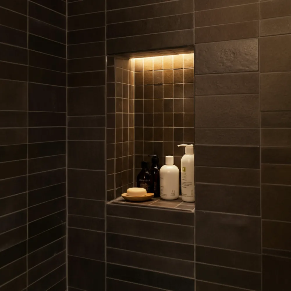 Compact Recessed Shower Shelf