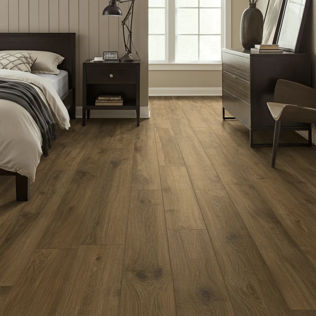 Contemporary Laminate Flooring Bedroom