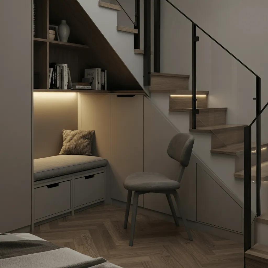 Creative Storage Nook Under Stairs