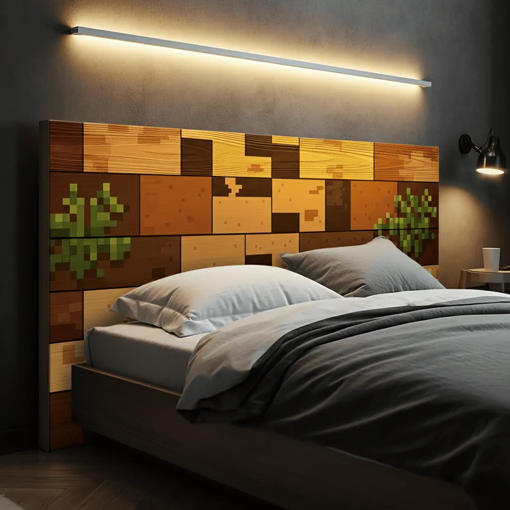 17 Minecraft Bedroom Decor Ideas That Will Blow Your Mind 14 Custom Minecraft Headboard