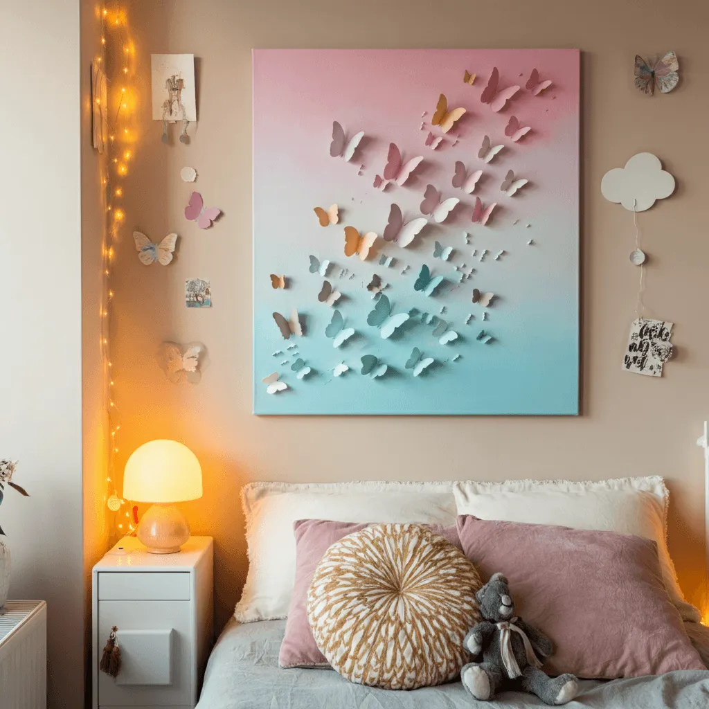 DIY Butterfly Canvas Art