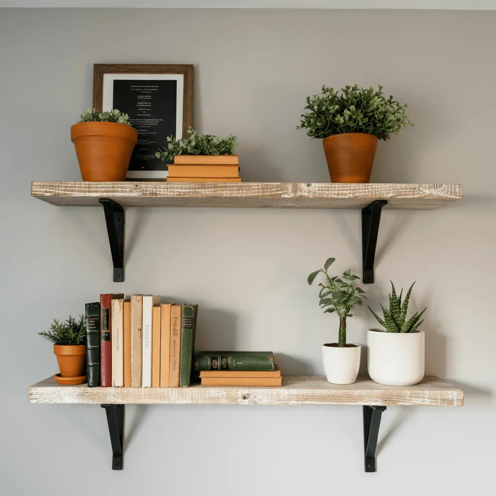 Charming Farmhouse Bedroom Wall Decor Ideas to Try Now 20 Distressed Floating Shelves