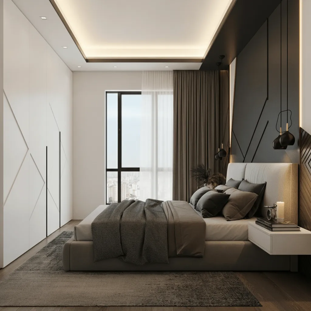 10 Stunning Bedroom Elevation Ideas for Modern Homes 4 Dual-Tone Exterior with Geometric Shapes