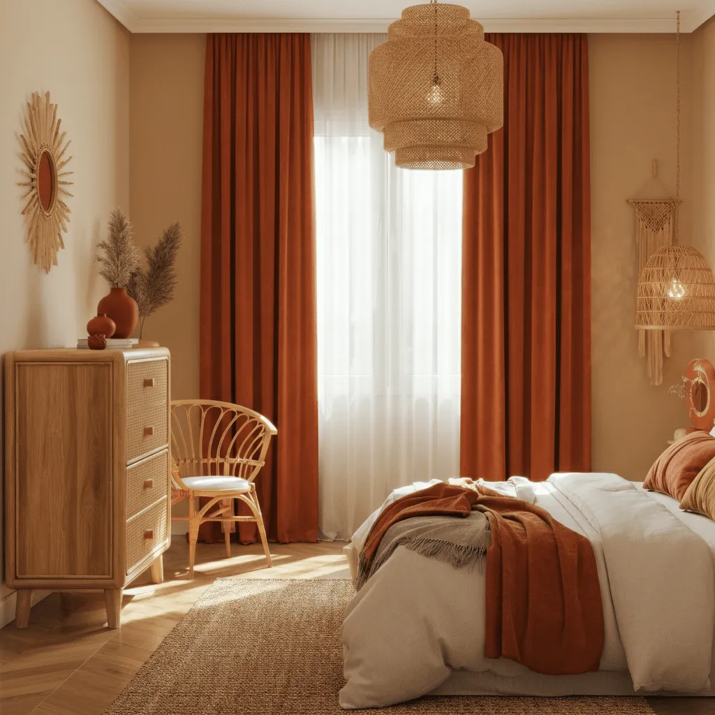 Earthy Color Palette Boho Bedroom