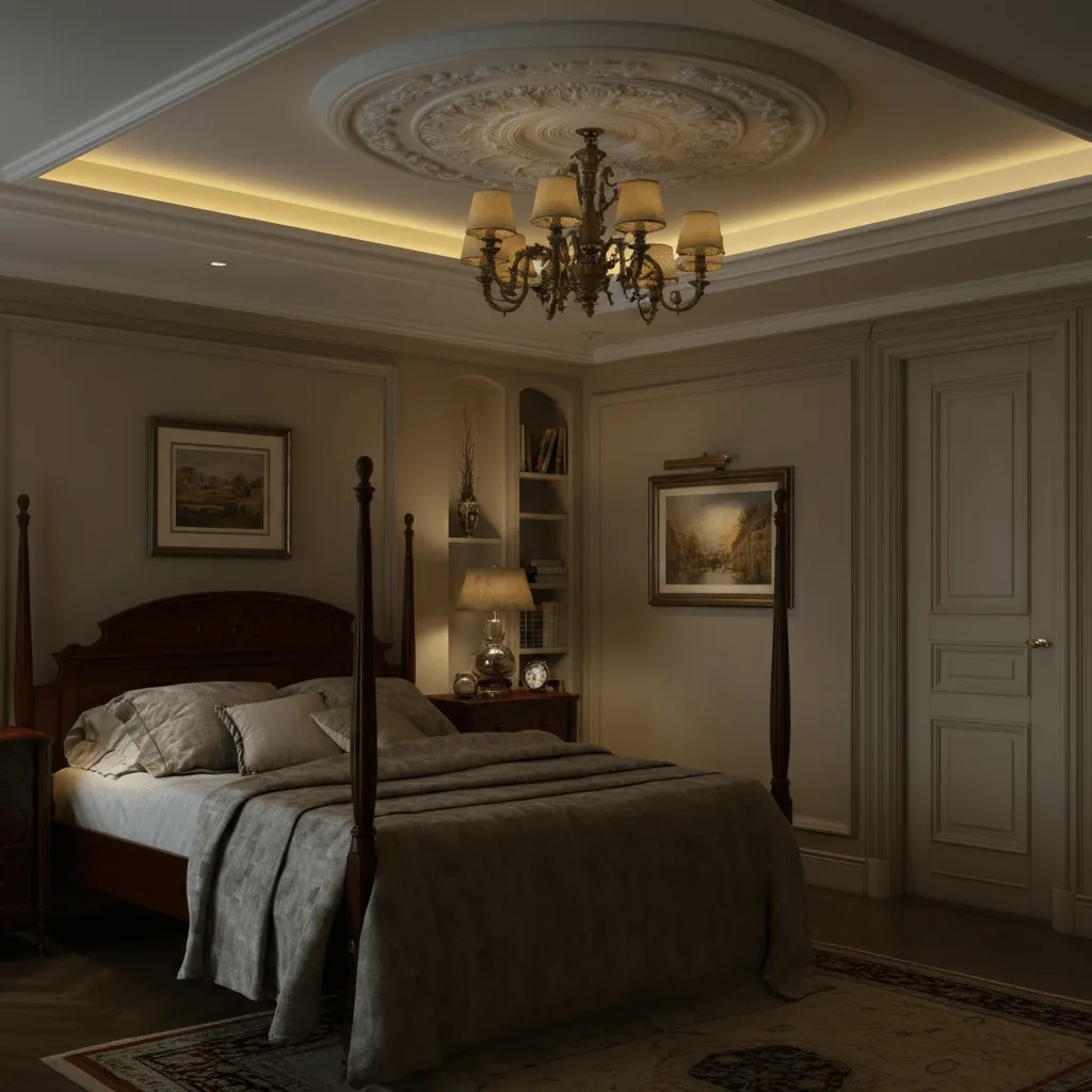 15 Stunning Bedroom Ceiling Ideas to Transform Your Space 3 Elegant Crown Molding