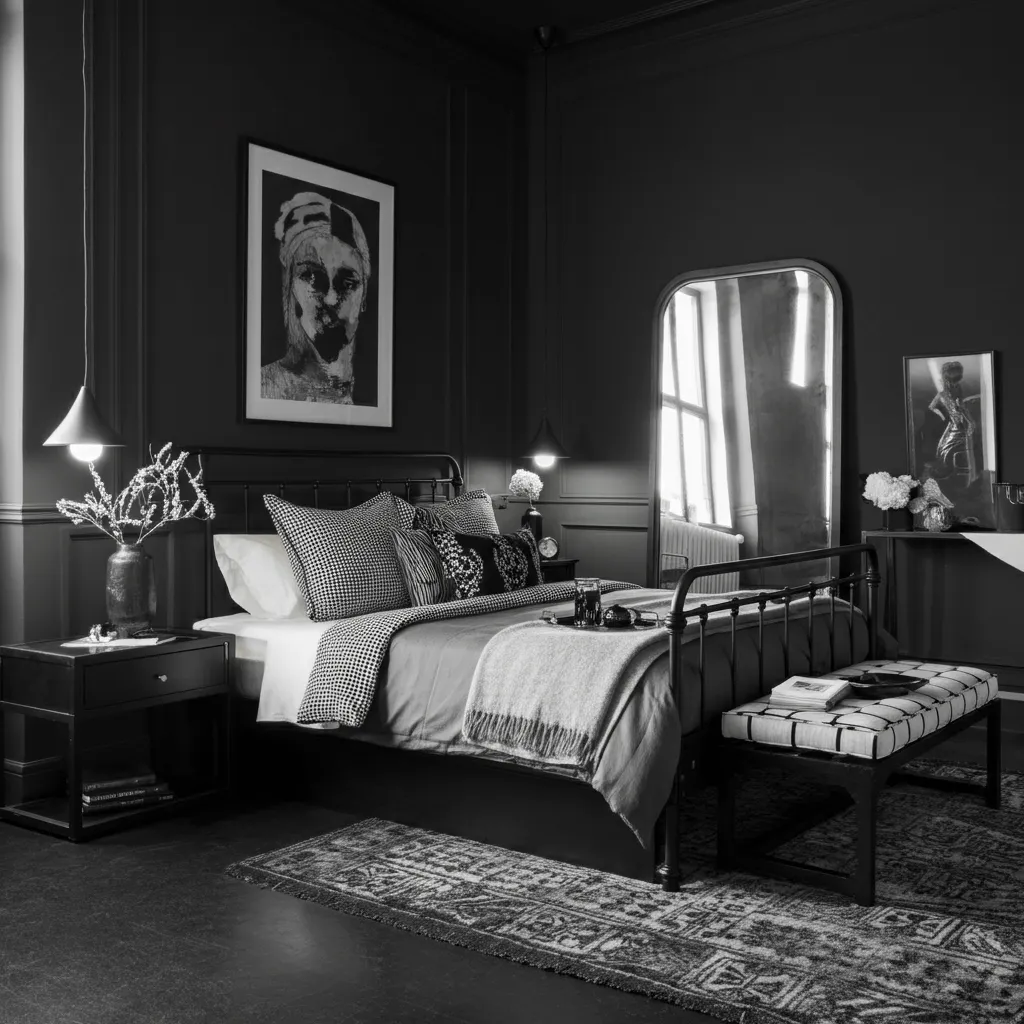 Elegant Monochrome Bedroom