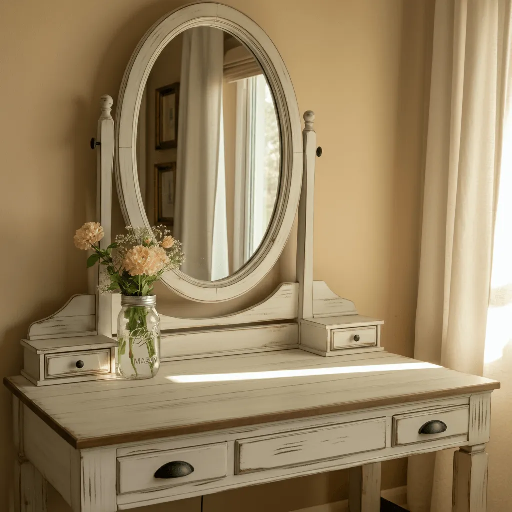 10 Bedroom Vanity Ideas to Elevate Your Space 10 Farmhouse-Style Vanity