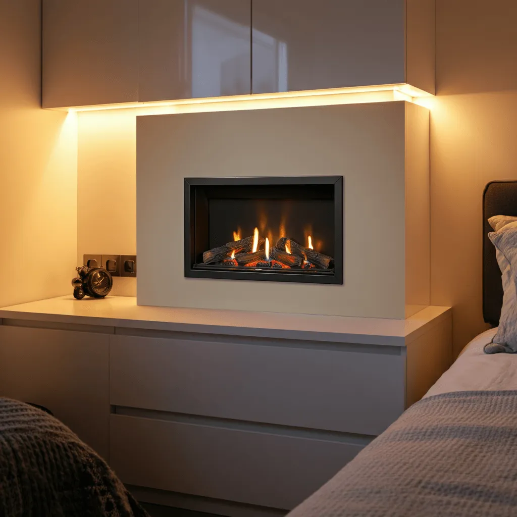 10 Bedroom Fireplace Ideas That Add Instant Luxury to Any Room 9 Fireplace Above Furniture
