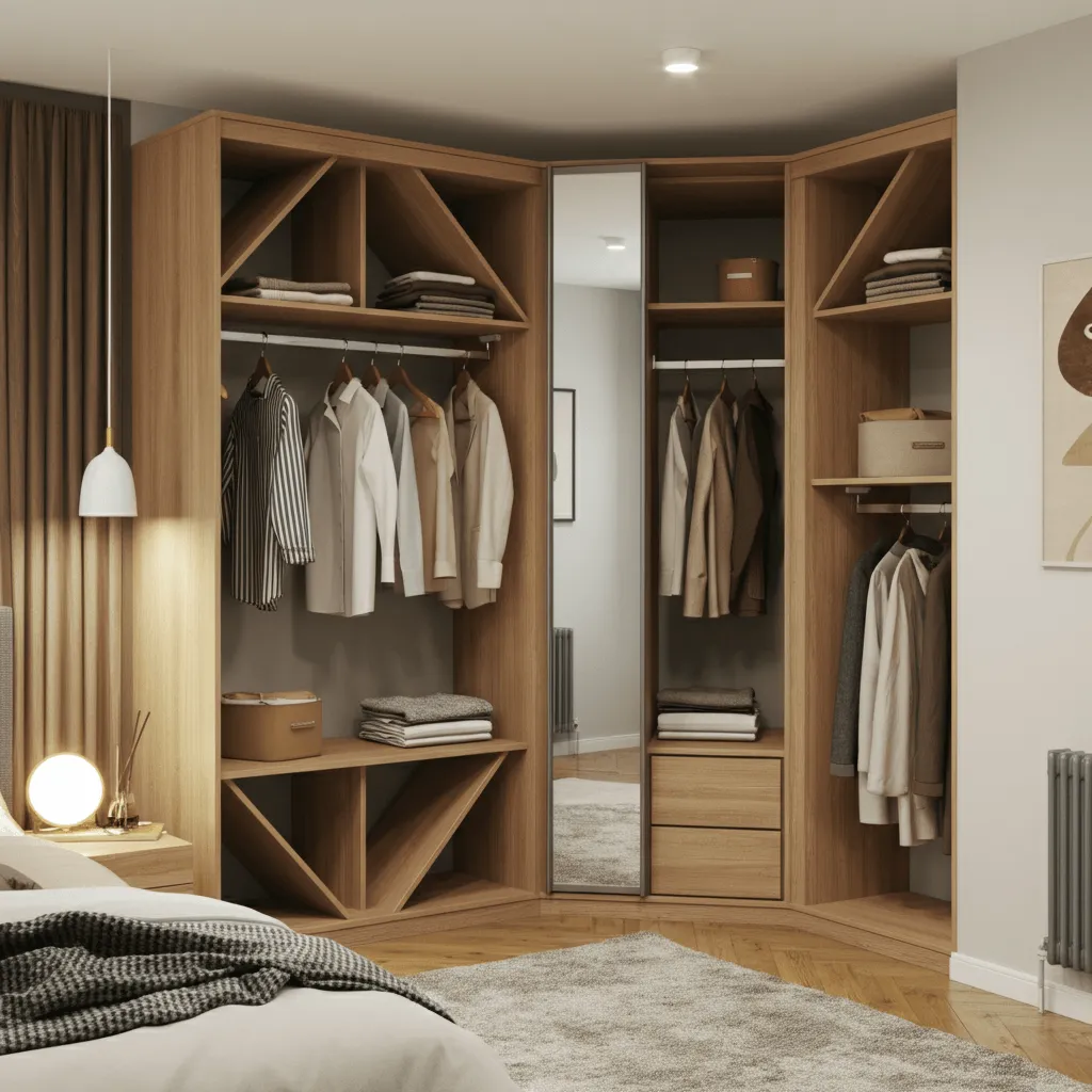 15 Inspiring Bedroom Built-in Wardrobe Designs for Modern Homes 4 Fitted Corner Wardrobe