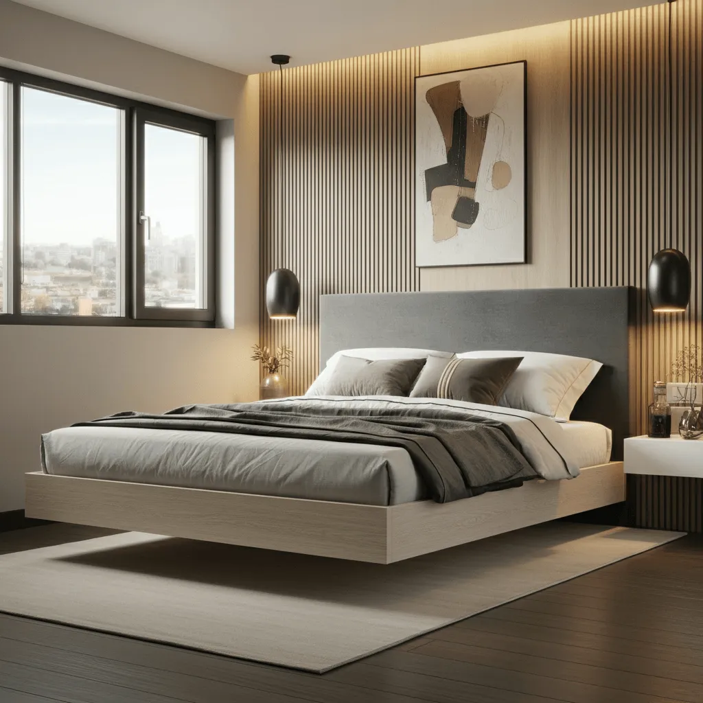 Floating Bed with Storage