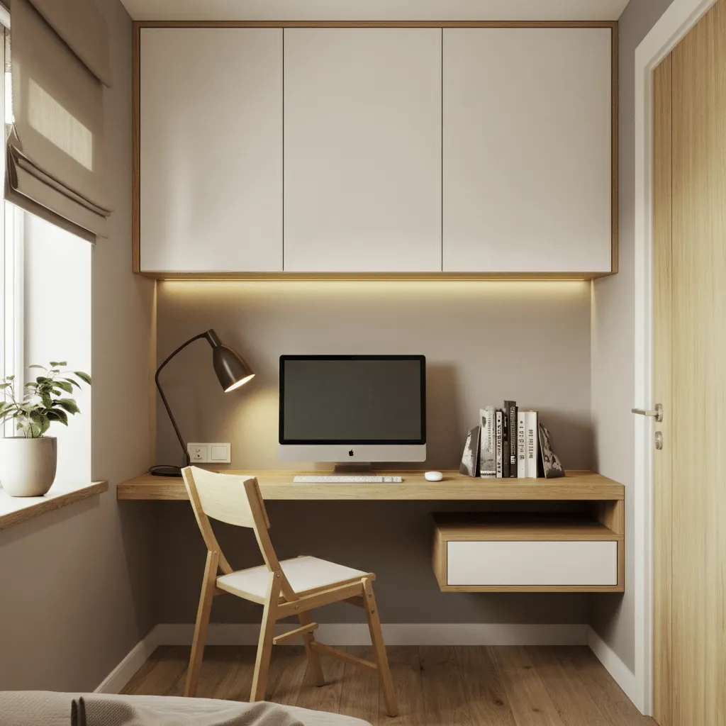 15 Home Office in Bedroom ideas That Feel Spacious & Chic 4 Floating Desk Setup