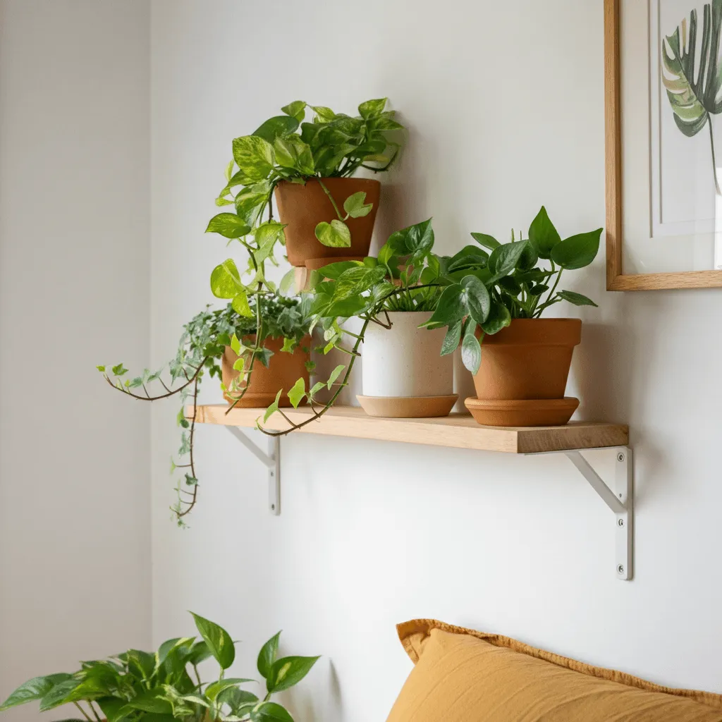 Floating Shelf with Plants