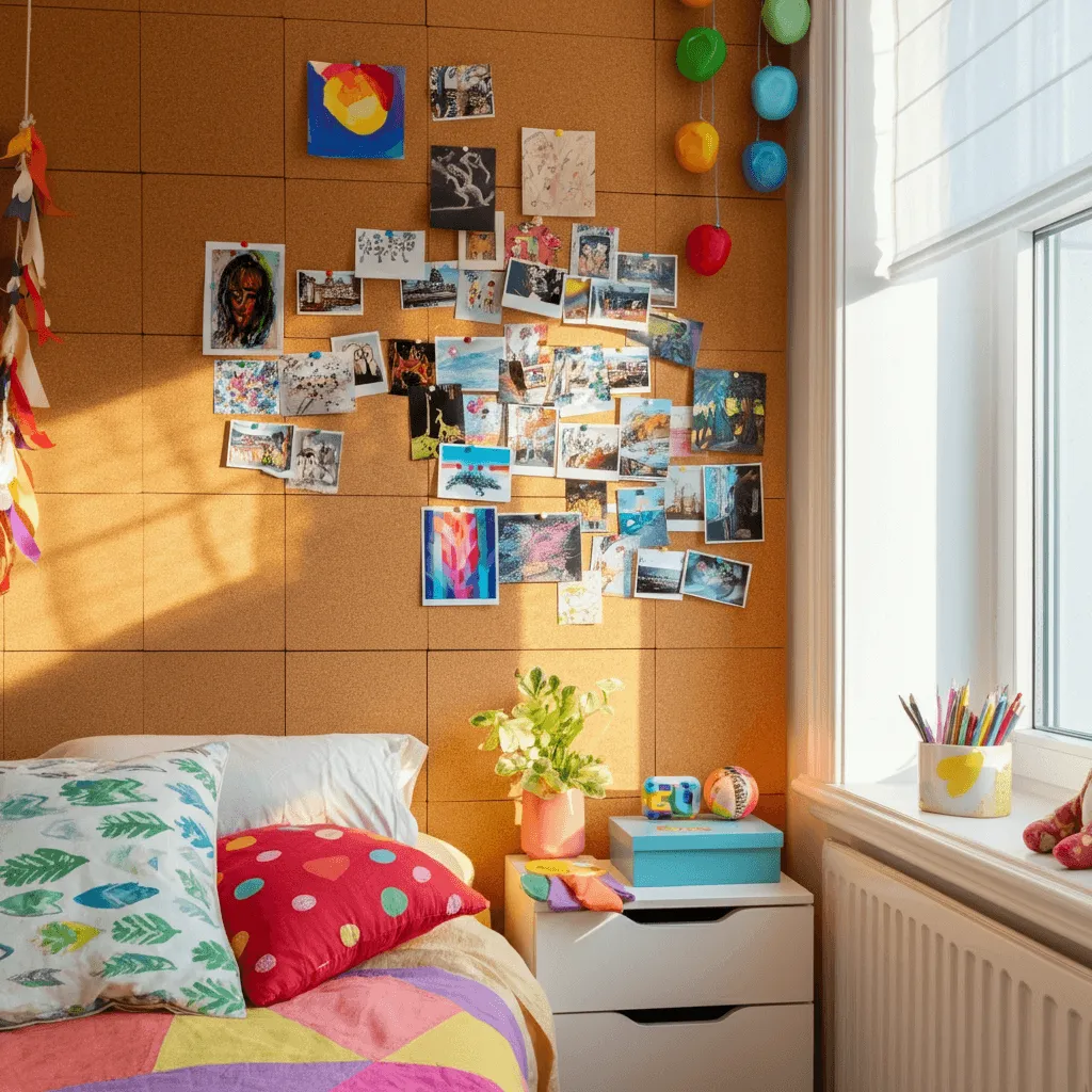 Floor-to-Ceiling Cork Board Wall