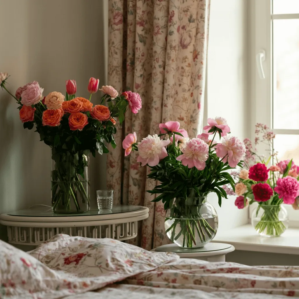 Fresh Flowers Bedroom Decor