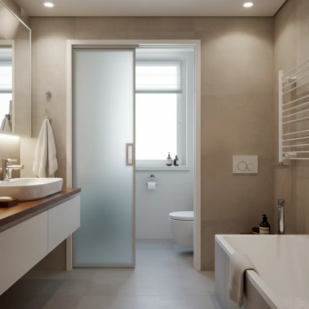 Frosted Glass Pocket door