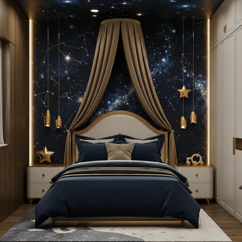 Galaxy-Themed Kids Bedroom