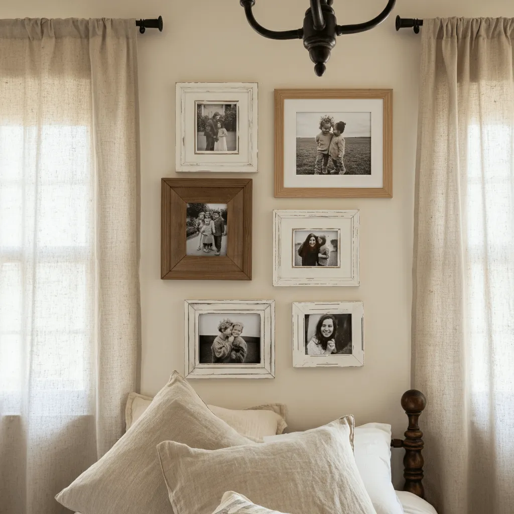 Charming Farmhouse Bedroom Wall Decor Ideas to Try Now 5 Gallery Wall Farmhouse Frames