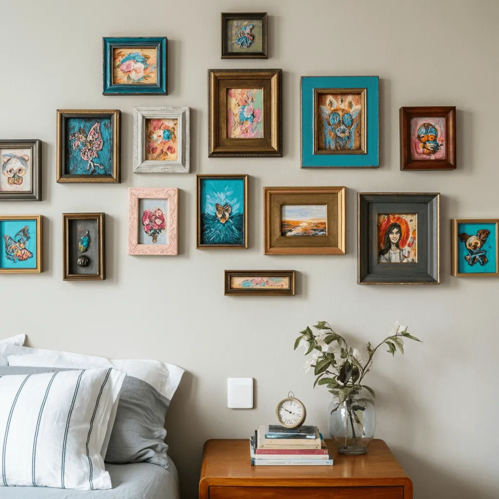 Gallery Wall of Small Paintings