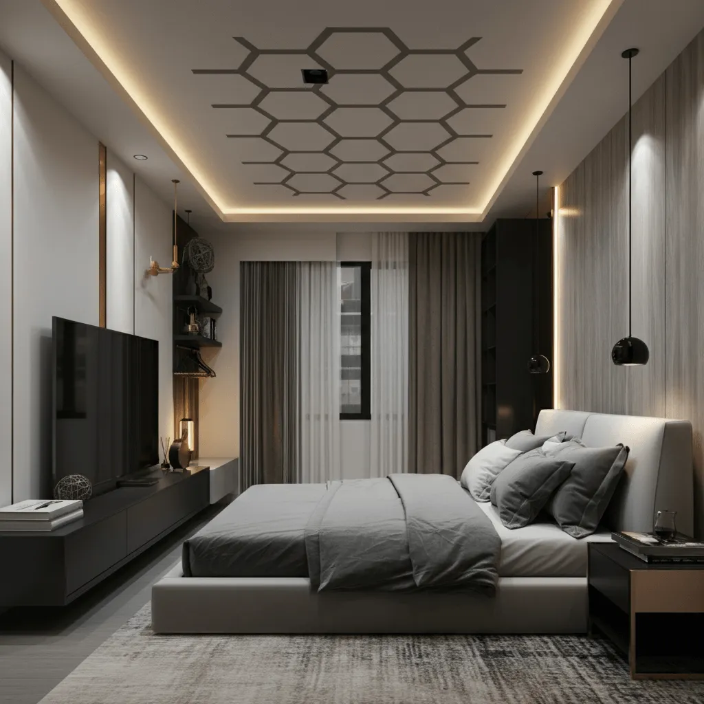 15 Stunning Bedroom Ceiling Ideas to Transform Your Space 15 Geometric Ceiling Designs