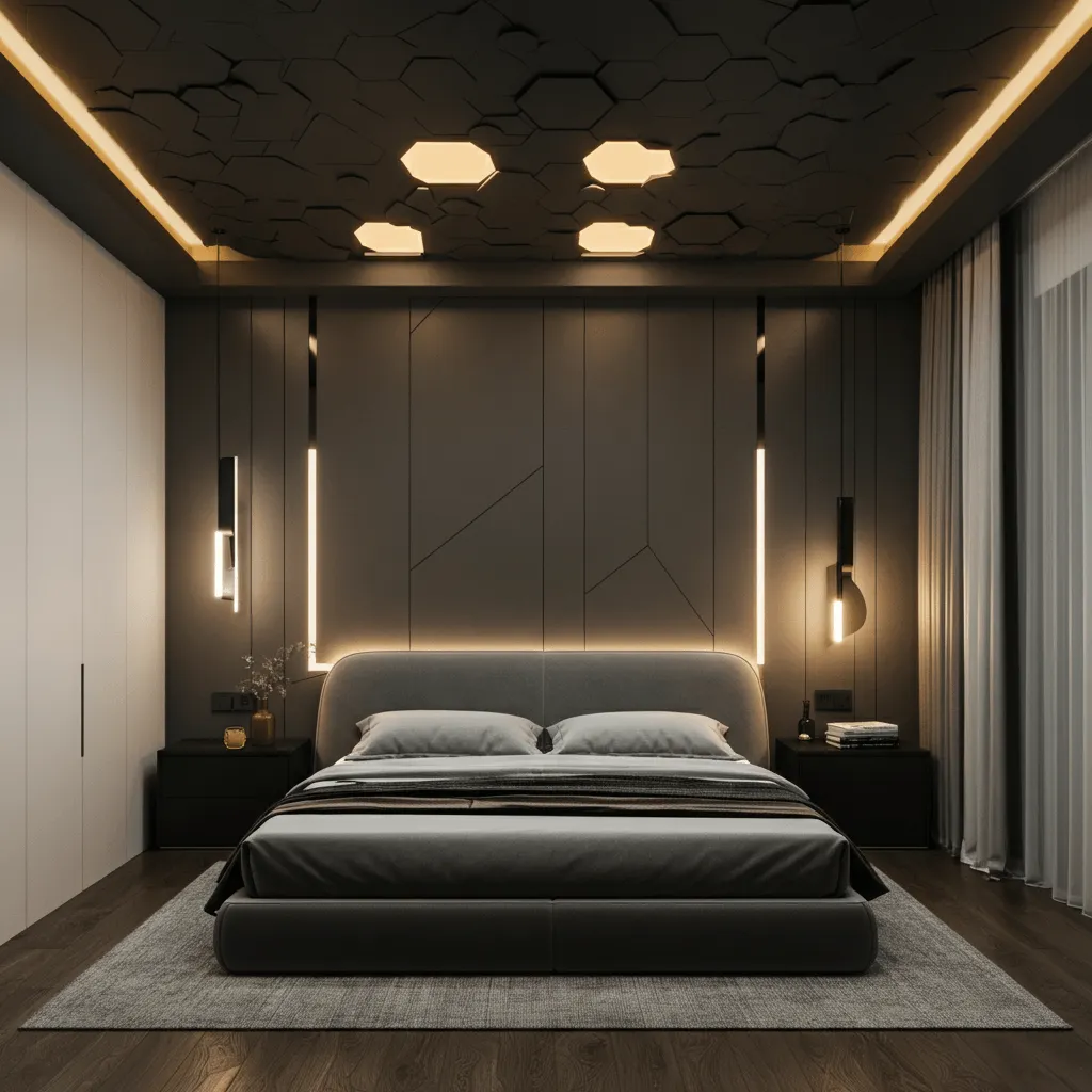 10 Stunning Bedroom False Ceiling Designs That Make Everyone Say WOW 6 Geometric Coffered Ceiling