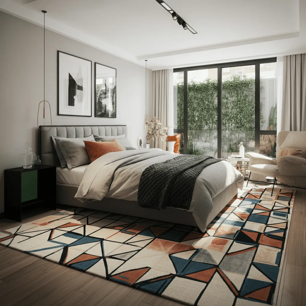 Geometric Rug Bedroom