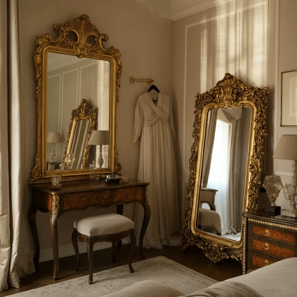 10 Boudoir Bedroom Ideas That Feel Romantic, Bold & Luxurious 7 Gilded Mirrors