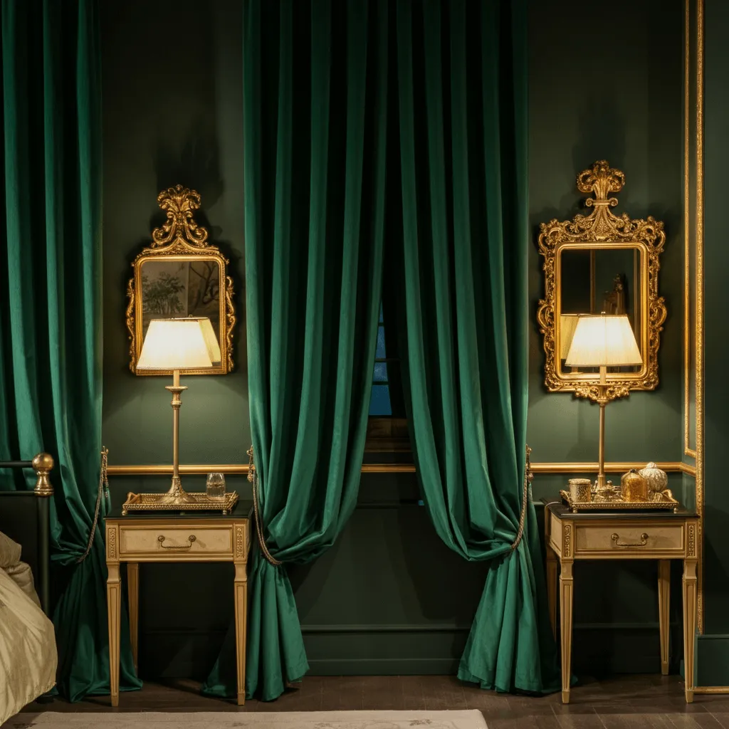 Green and Gold Bedroom