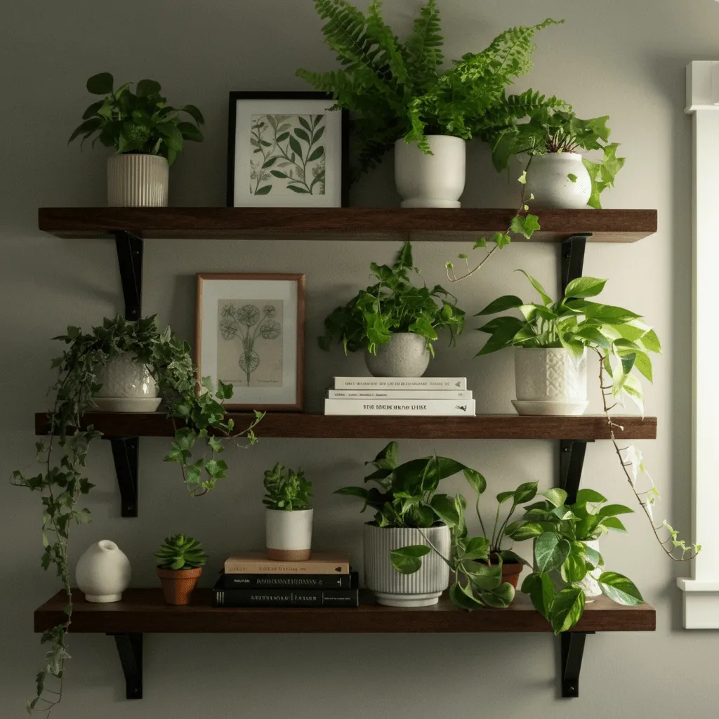 Greenery-Focused Shelves