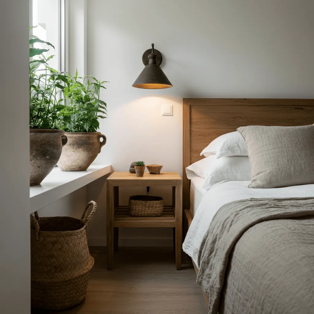 Greenery in Farmhouse Bedroom