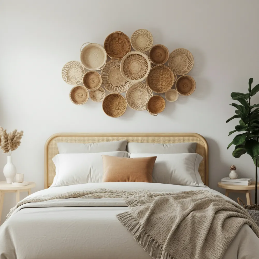 Hanging Wicker Baskets Wall Art