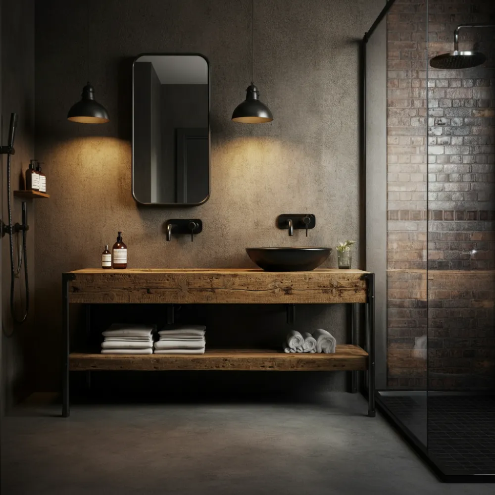 Industrial-Style Fixtures Bathroom