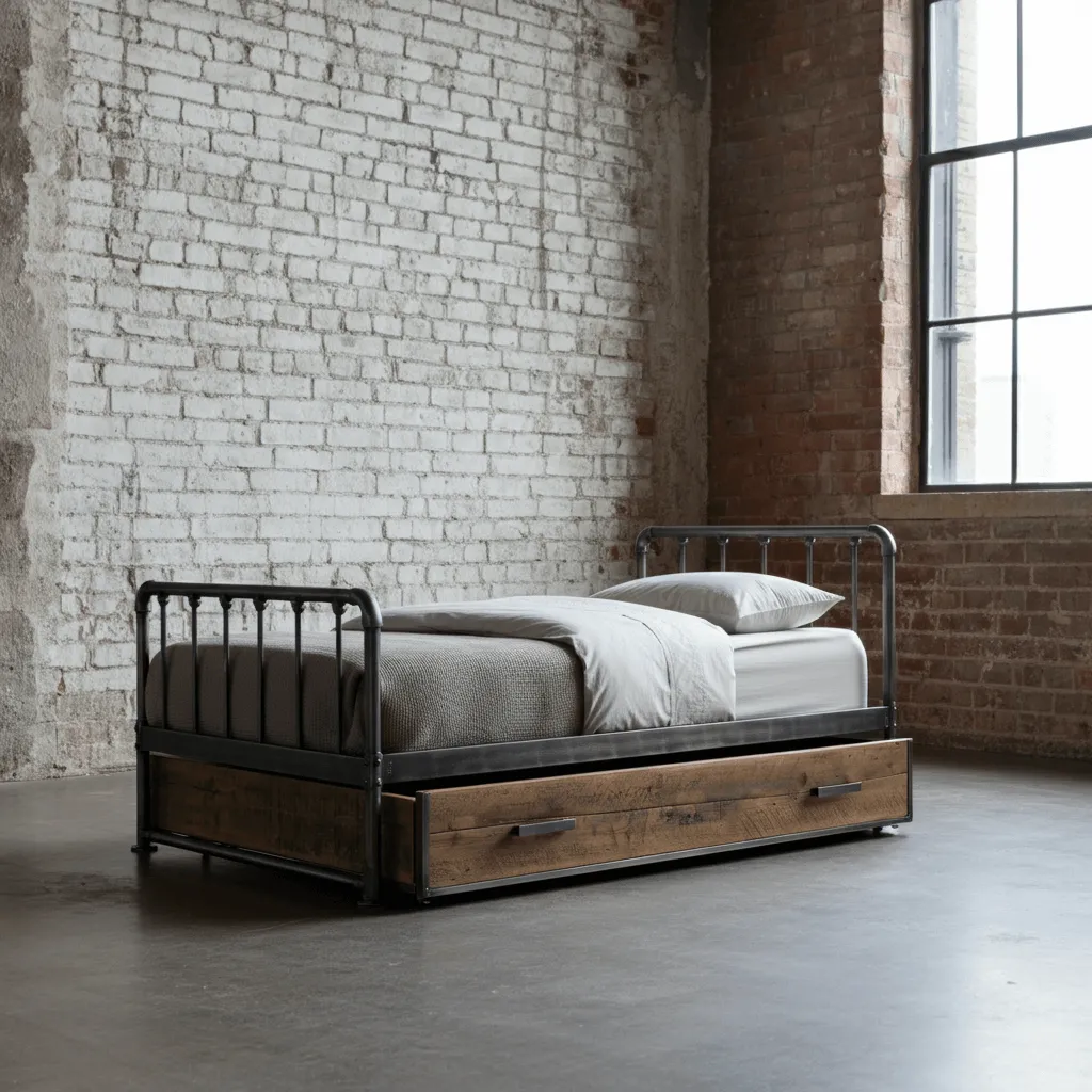 10 Trundle Bed Ideas to Maximize Space and Style 11 Industrial-Style Trundle Bed
