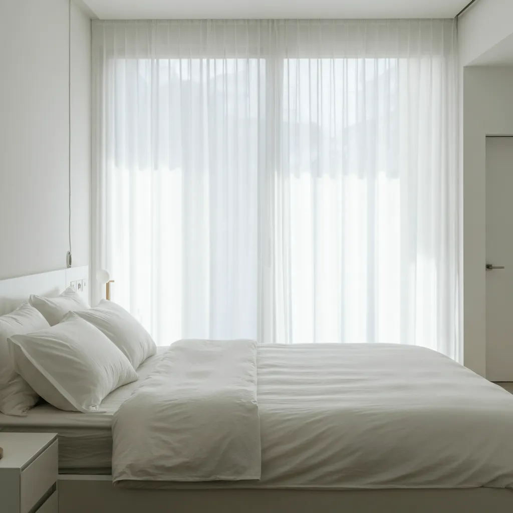 Install Sheer White Curtains