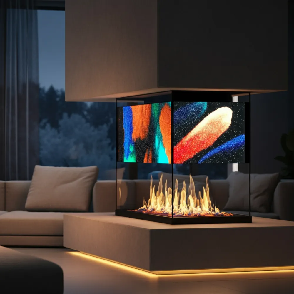 Interactive LED Display Fireplace