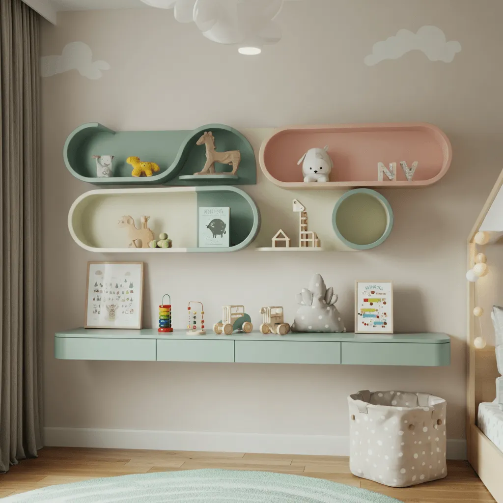 Kid-Friendly Floating Shelves