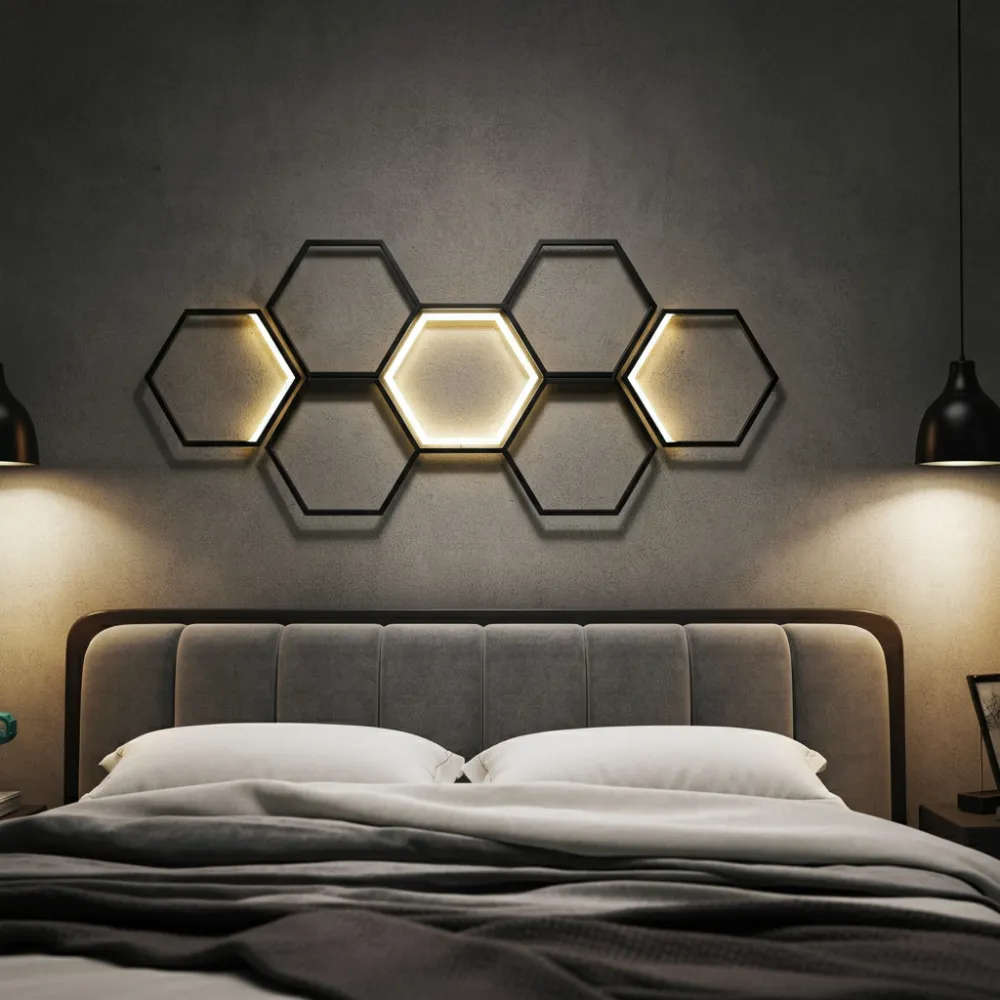 LED Light Strips with Geometric Frames