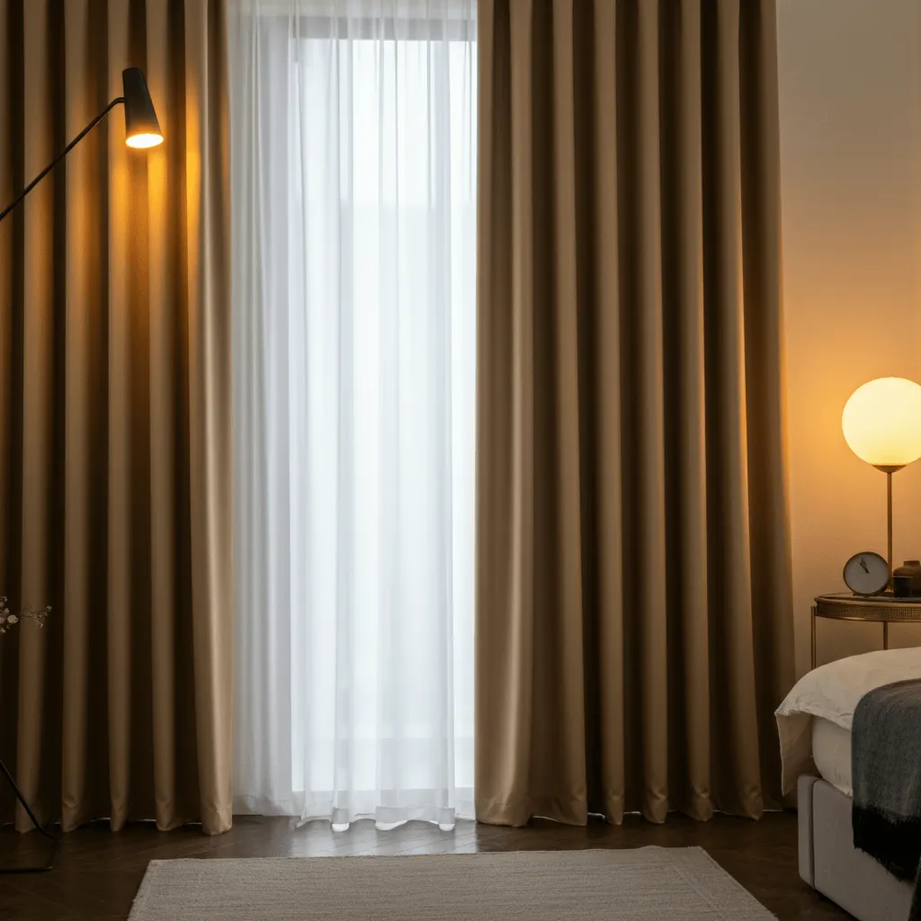 Layered Curtains Bedroom
