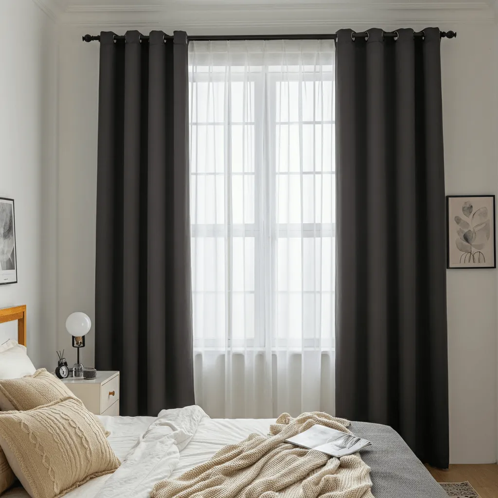 Layered Curtains Bedroom