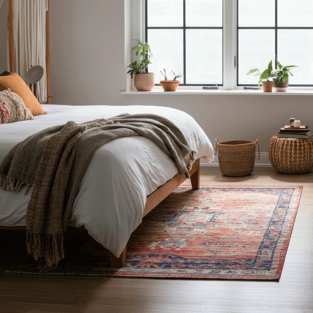 Layered Rugs Bedroom