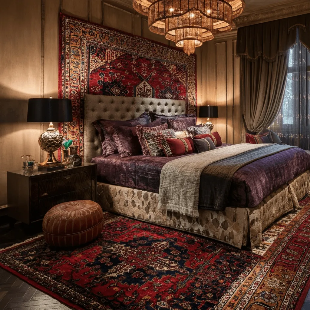 Layered Rugs Bedroom