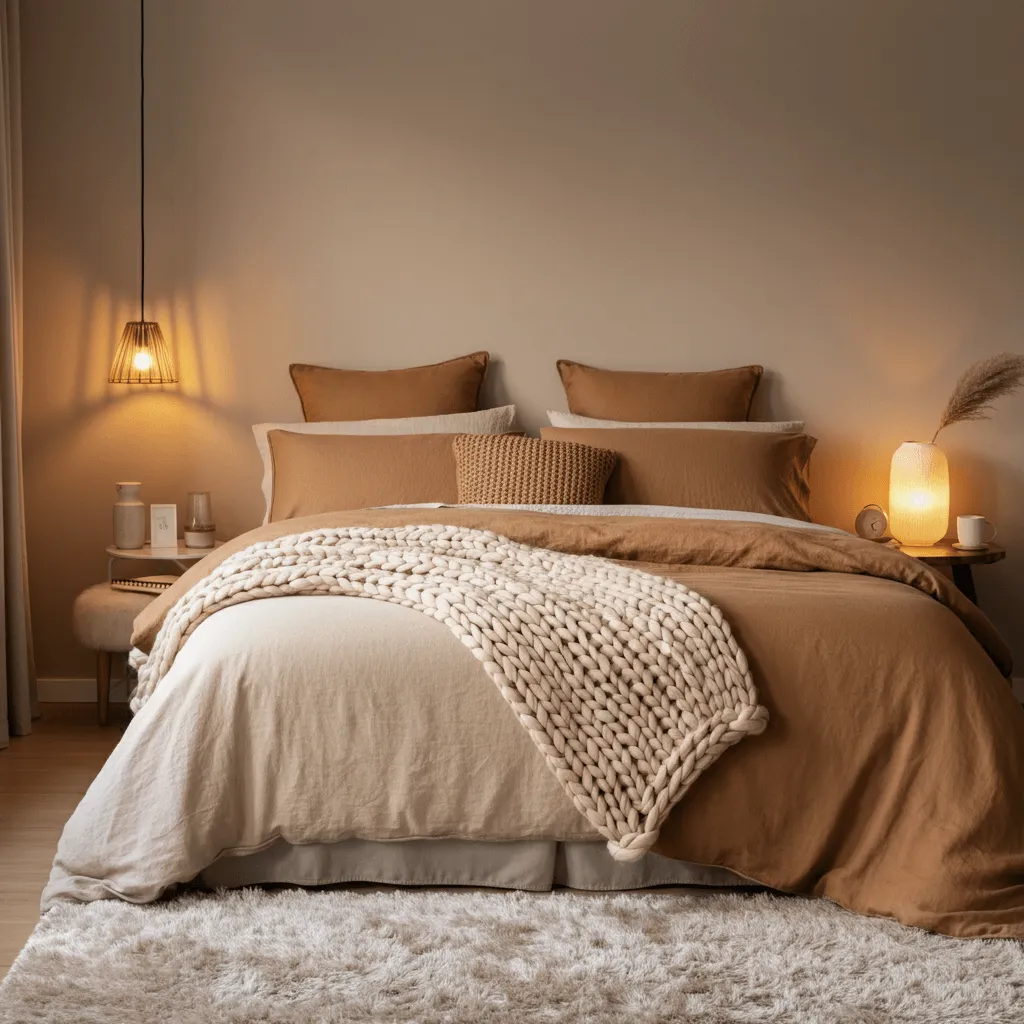 Layered Textiles Tan Bedroom