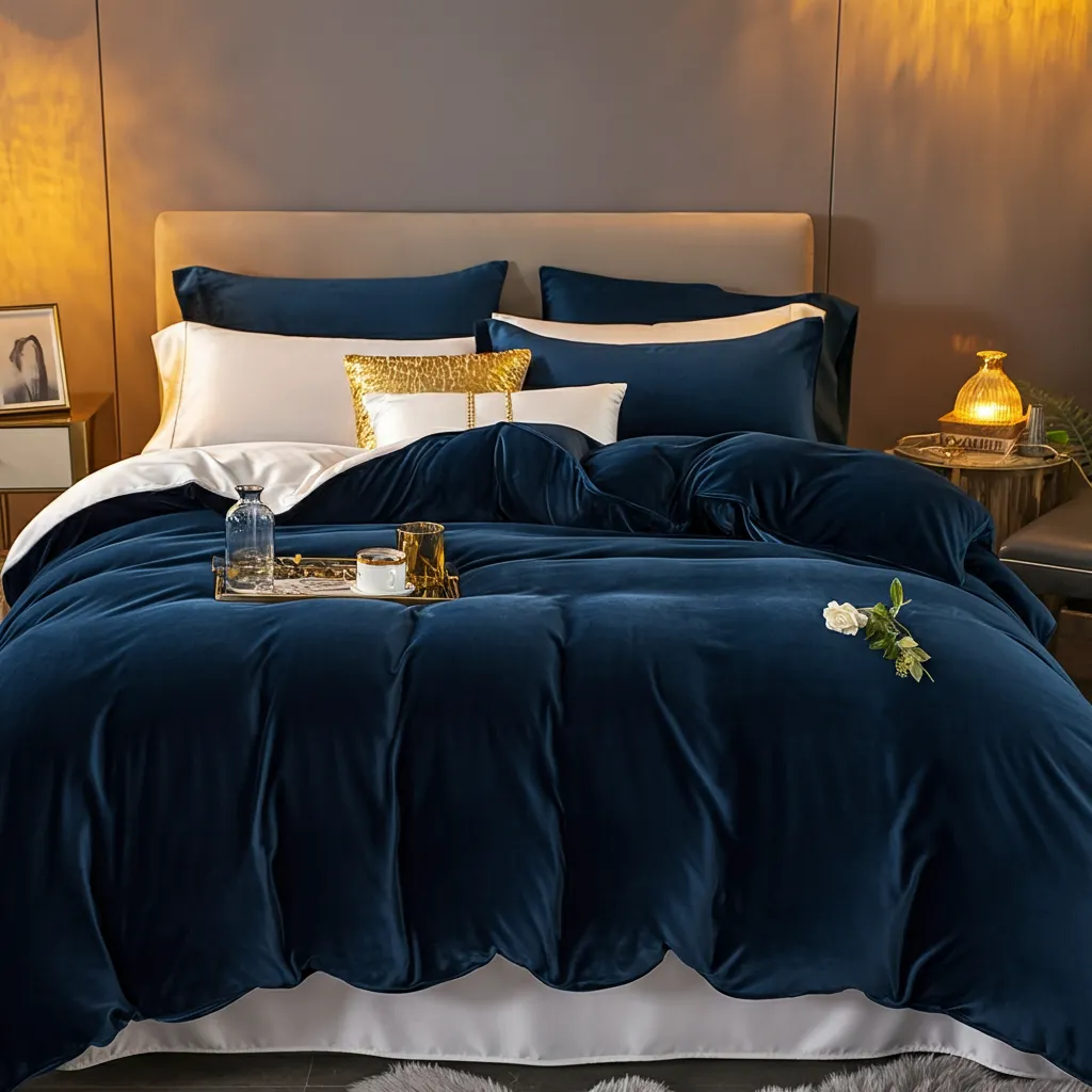Luxurious Navy Blue Bedding