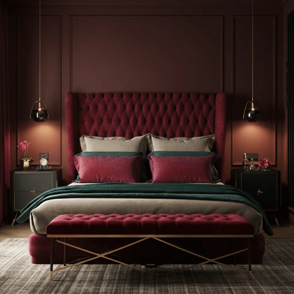10 Boudoir Bedroom Ideas That Feel Romantic, Bold & Luxurious 2 Luxurious Velvet Accents