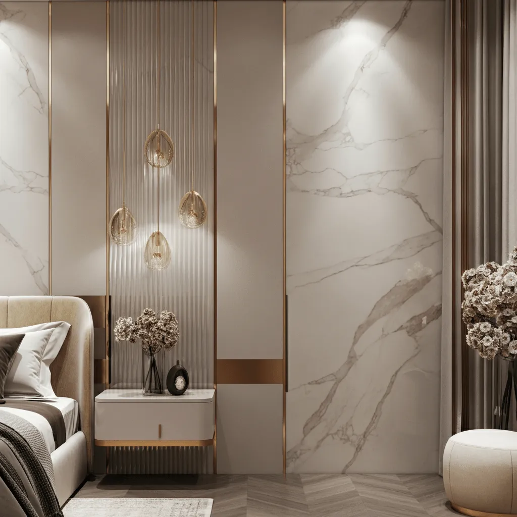 10 Stunning Bedroom Elevation Ideas for Modern Homes 9 Marble-Clad Luxury Facade