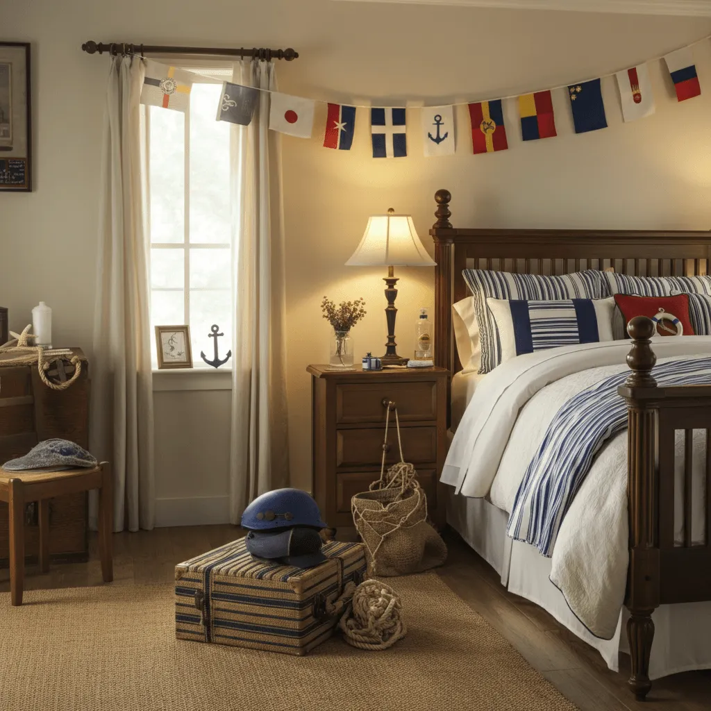 Maritime Flags Coastal Bedroom