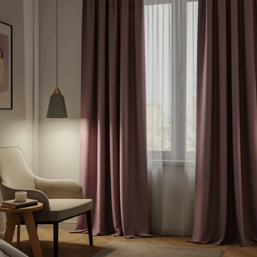 Mauve Curtains Elegance